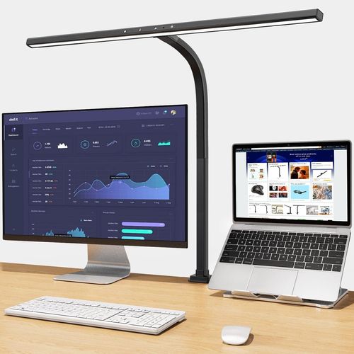 Lampe De Bureau Led, 24w Lampe De Bureau  Pince D'architecte Pour Bureau  Domicile, clairage De Bureau D'tabli-6 Modes De Couleur Et Gradation Continue Lampe De Travail Pour Monitor Studio