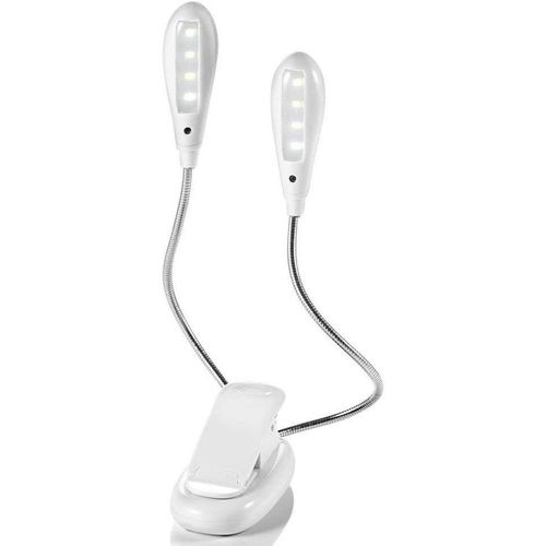 Lampe De Lecture,8led Double Tte Livre Lumire Usb Rechargeable,Dimmable,360  Peut tre Pli,Clip Lampe De Lecture Pour Une Longue Lecture De Travail