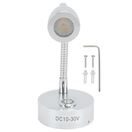 Lampe De Lecture Led Haute Luminosite, 10 V A 30 V, Temperature De Couleur Reglable, Ideale Pour Camping-Car, Camion, Bateau, Yacht, Argent