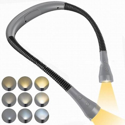 Lampe De Lecture Rechargeable Pour Le Cou, Lampe Pour Lire Au Lit, 3 Couleurs, 5 Niveaux De Luminosit, Bras Pliables, Longue Dure De Vie, Parfaite Pour La Lecture, Le Tricot, La Rparation