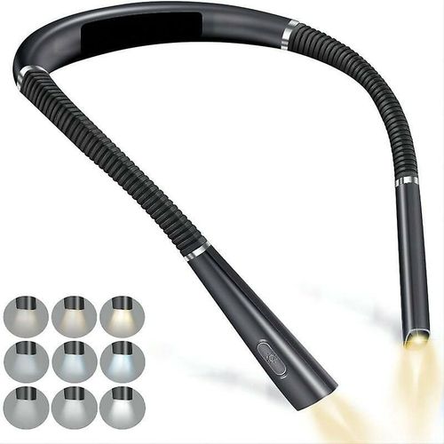 Lampe De Lecture Rechargeable Pour Le Cou, Lampe Pour Lire Au Lit, 3 Couleurs, 9 Niveaux De Luminosit, Bras Pliables, Longue Dure De Vie, Parfaite Pour La Lecture, Le Tricot,