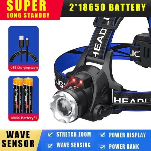 Lampe De Poche N'aime Led Aste,Source De Lumire,Lampe De Sauna De Camping,Lampe Frontale De Chasse,Torche De-Sensor Headlamp-1pcs-A