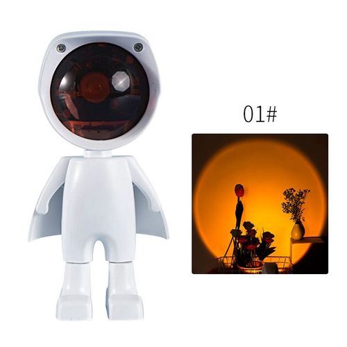 Lampe De Projection Led Robot, Design Rotatif  360 , Usb Tactile, Style Ins, Dcoration D'intrieur De Bureau, Veilleuse D'ambiance