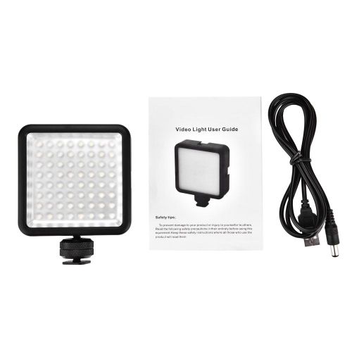 Lampe de remplissage video 6000 K a 64 LED pour appareil photo reflex numerique et camescope