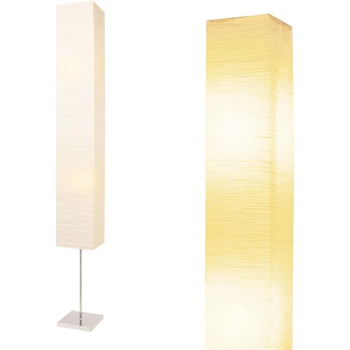Lampe De Salon En Papier De 59 Pouces Avec Abat-Jour En Papier Blanc Et Base Chrome, Interrupteur  Pied Marche/Arrt- Idale Comme Lampe De Sol En Papier Pour Le Salon Et La Chambre  Coucher.[G471]
