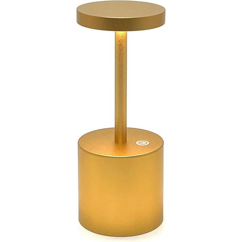 Lampe De Table Design Sans Fil En Aluminium Dor, Hauteur 20cm, Rechargeable Usb, Led Blanc Chaud 2700k, 3 Intensits De Lumiaire, Batterie 5200mah Jusqu' 40h D'autonomie