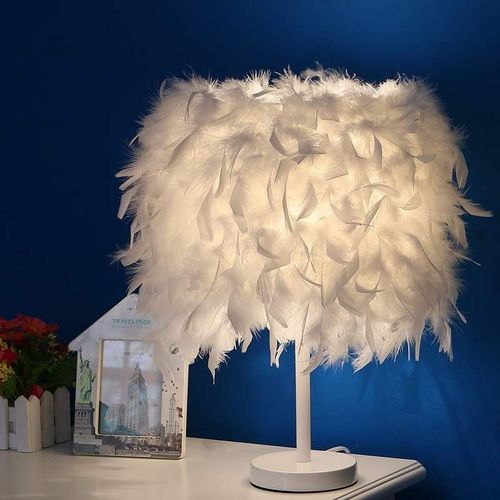 Lampe De Table E27 En Plumes, Design Cratif Et Moderne, Luminaire Dcoratif D'Intrieur, Idal Pour Une Chambre D'Enfant Ou Un Bb, Wf102603