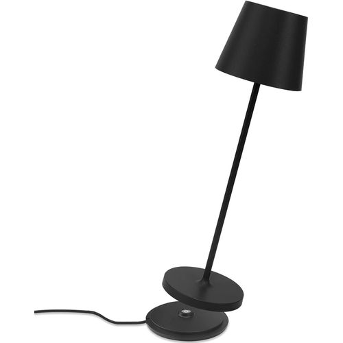 Lampe De Table Led Dimmable Intrieur Et Extrieur Rechargeable Couleur De Lumire Chaude Pour L'intrieur Et L'extrieur Lampe De Table Design Avec Station De Chargement Usb Noir