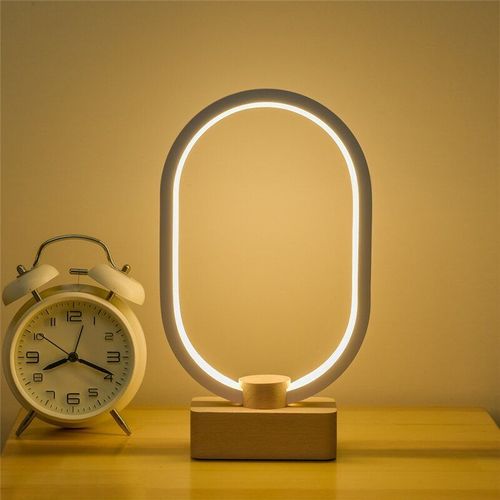 Lampe De Table Led Nordique Intelligente En Bois, Veilleuse De Chevet Usb, Luminaire Dcoratif D'intrieur,  Intensit Rglable