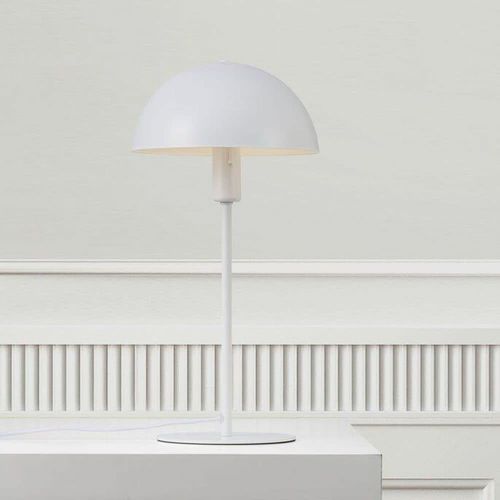 Lampe De Table Simple En Mtal Blanc Et Abat-Jour En Forme De Dme