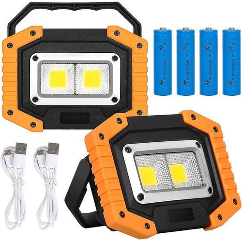 Lampe De Travail Led 2000 Lumens, Rechargeable, tanche, 3 Modes, Batterie Externe, Portable Pour Les Urgences Et L'extrieur