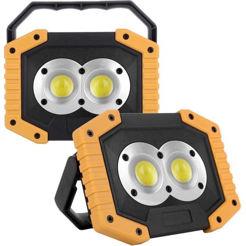Lampe De Travail Led Rechargeable, Projecteur Portable Cob tanche 30 W 1500 Lm Pour Camping En Plein Air, Randonne, Entretien D'urgence Des Vhicules, clairage De Chantier, 2 Ensembles (W839 Jaune)