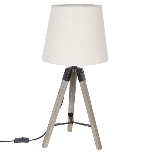 Lampe En Bois Trpied Runo - H. 58 Cm - Blanc