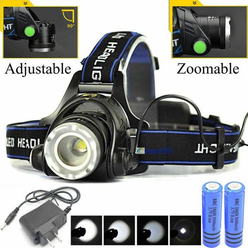 Lampe Frontale Rechargeable T6 Led Lampe Frontale Tactique Lampe Frontale Zoomables + Chargeur + 18650 498