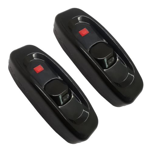 Lampe Interrupteur En Ligne Torpille Jiugglad Ac 250v 10a Double Ple En Ligne Interrupteur Cordon Interrupteur Ampoule Pour Petit Appareil Accepte Fil Rond Ou Plat (Noir 2pcs)