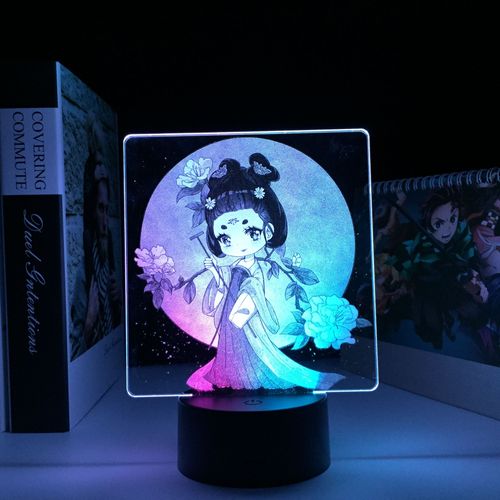 Lampe Led 3d Colore  Deux Tons, Design Princesse De Dessin Anim Chinois, Luminaire Dcoratif D'intrieur, Idal Comme Cadeau De Nol Ou D'anniversaire Pour Un Enfant