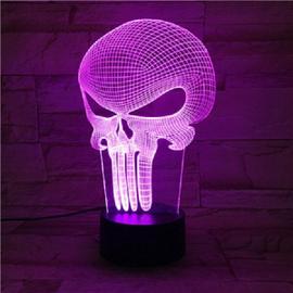 Lampe 3D LED Tête de Mort