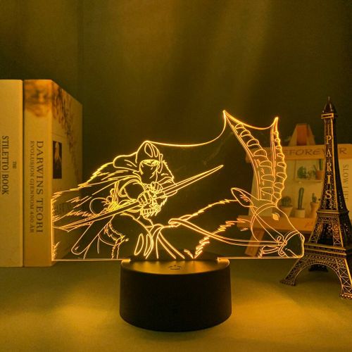 Lampe Led 3d Motif Princesse Mononok Ashitaka, Luminaire Dcoratif D'intrieur, Idal Pour Une Chambre  Coucher Ou Comme Cadeau