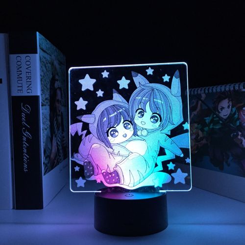 Lampe Led Bicolore  L'effigie Des Personnages De Manga Pour Filles, Luminaire Dcoratif D'intrieur, Idal Comme Cadeau D'anniversaire, Idal Pour Une Chambre  Coucher