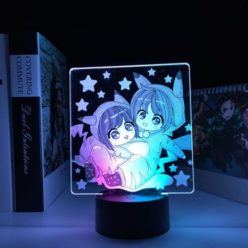 Lampe Led Bicolore  L'effigie Des Personnages De Manga Pour Filles, Luminaire Dcoratif D'intrieur, Idal Comme Cadeau D'anniversaire, Idal Pour Une Chambre  Coucher