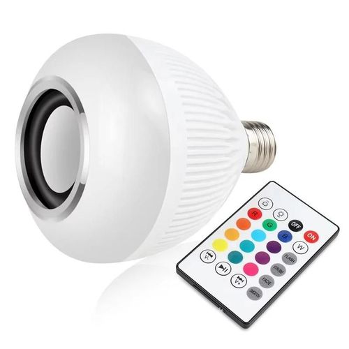 Lampe Led Bluetooth E27, Ampoule Boule Intelligente, Haut-Parleur 12w, Application Musicale, Tlcommande, Veilleuse  Intensit Variable, Dcoration De Fte  Domicile-15w-Led Blub