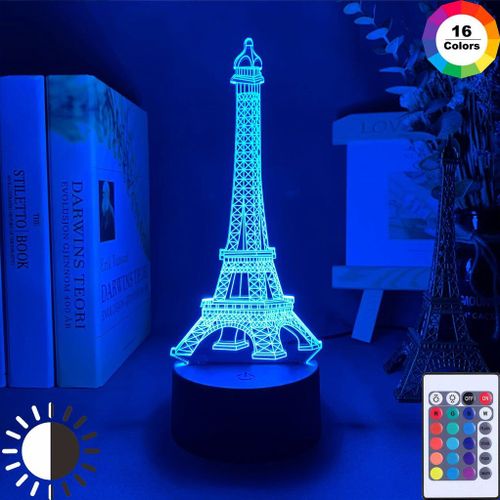 Lampe Led Double Couleur  L'effigie De La Tour Eiffel En 3d, Luminaire Dcoratif D'intrieur, Idal Pour La Chambre D'un Enfant Ou Comme Cadeau Idal Pour Une Table De Chevet