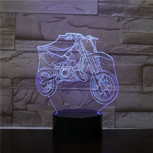 Lampe Led En Forme De Ventilateur Avec Tlcommande Pour Motos, Illusion 3d, Veilleuse Crative 7 Couleurs, Alimente Par Usb, Idal Pour Un Bureau Ou Une Table, 1903