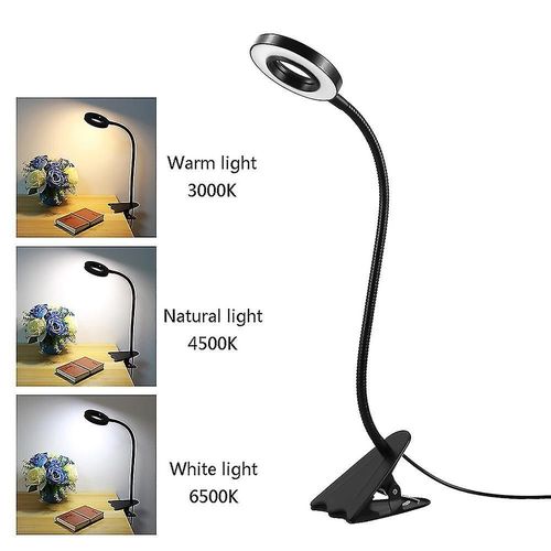 Lampe Led, Lampe De Lecture Usb Dimmable Avec Interrupteur, 3 Couleurs Rglables