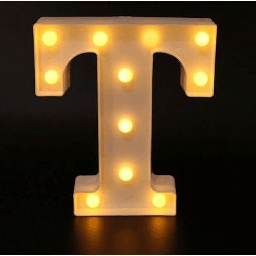 Lampe LED lumineuse en plastique a piles avec lettres de l'alphabet anglais 26, decorations