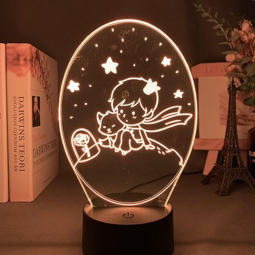 Lampe Led Rechargeable En Acrylique Avec Personnage Du Petit Prince, Luminaire Dcoratif D'intrieur, Idal Pour Une Chambre  Coucher Ou Une Table De Chevet, Cadeau Idal Pour Un Enfant