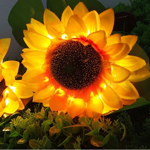 Lampe Led Solaire Impermable En Forme De Tournesol, Luminaire Dcoratif D'Extrieur, Idal Pour Un Jardin, Une Pelouse Ou Une Cour