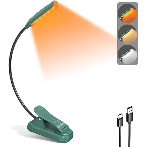 Lampe Livre 10 Led,Lampe De Lecture Au Lit,Liseuse Lampe Rechargeable,3 Couleurs & 3 Intensits,Autonomie 80h,Idale Pour Amoureux Livres,Gadget Insolite Utile.[E96]