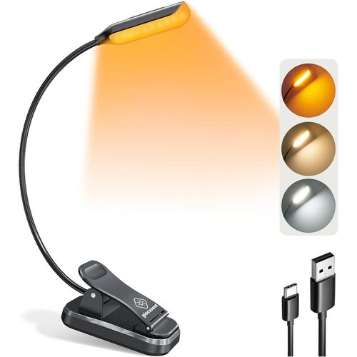 Lampe Livre 10 Led,Lampe De Lecture Au Lit,Liseuse Lampe Rechargeable,3 Couleurs & 3 Intensits,Autonomie 80h,Idale Pour Amoureux Livres,Gadget Insolite Utile.[E99]