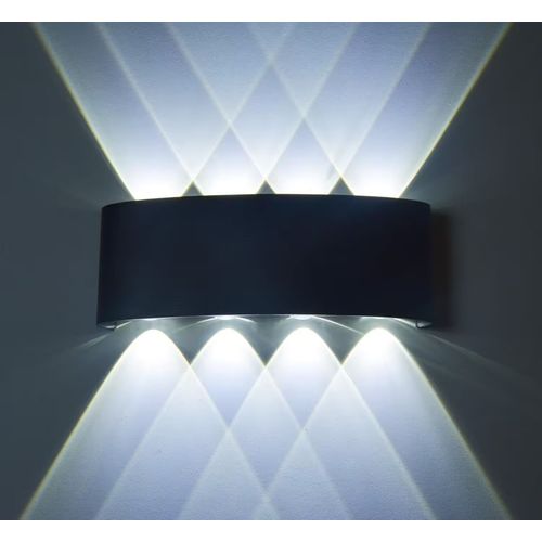 Lampe Murale Intrieure Et Extrieure  Led De 8 W tanche Ip65, Applique En Aluminium, Simplicit Moderne, Lumire Blanche Froide (Noir-6000 K) -Ouragan X