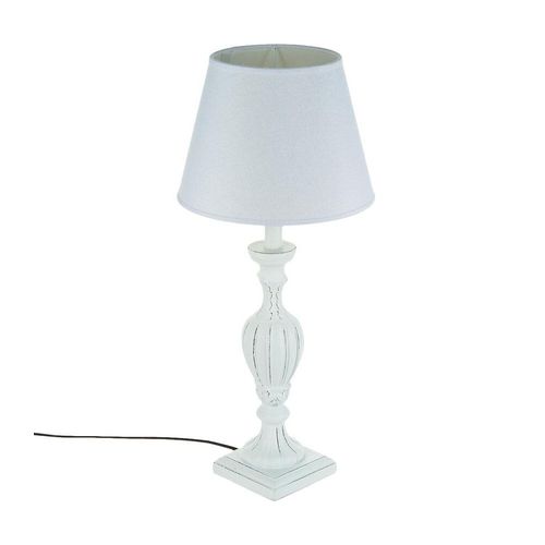 Lampe ? Poser Pied En Bois Patin? Blanc H 55 Cm