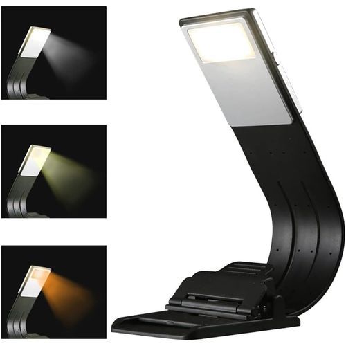 Lampe Signet, Lampe Clip Rechargeable, Lampe De Lecture Led, Lampe De Lecture 3 Couleurs, Lampe De Bureau Pour Lire Au Lit, Flexible Et Parfaite Pour La Lecture