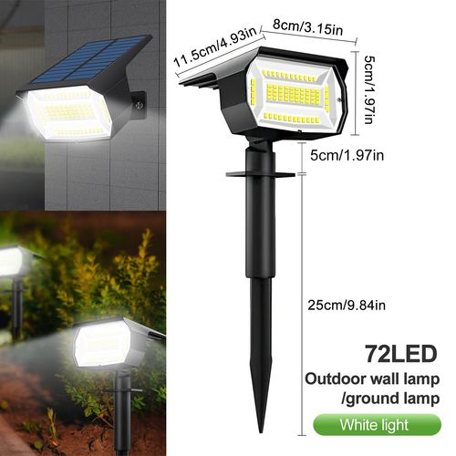 Lampe Solaire D'extrieur  72/68 Led,Impermable Conforme  La Norme Ip65,3 Modes D'clairage,Luminaire De Paysage,Idal Pour Un Jardin,Une Cour,Une Pelouse Ou Une Pas - Type 72led White Light-1pc #A