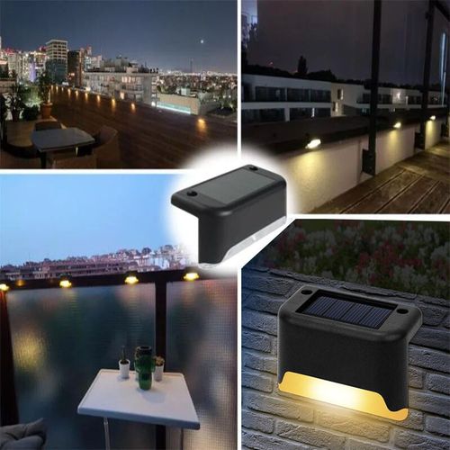 Lampe Solaire D'extrieur,Impermable Conforme  La Norme Ip65,Idale Pour Un Jardin,Une Rampe,Des Escaliers- Black Shell-Warm-8pcs