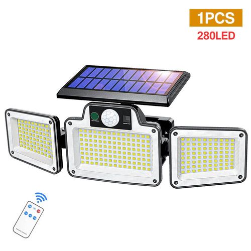 Lampe Solaire Extrieure  Led Avec Dtecteur De Mouvement,3 Modes,tanche,Budgtaire  nergie Solaire,Lumire Du - 1pc 280led