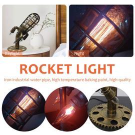Lampe de Table Lampe Fusée Industrielle Rétro Steampunk Rocket