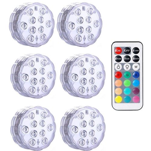 Lampe Subsn Sous-Marine Avec Tlcommande Et Batterie,Luminaire Dcoratif D'nik,Idal Pour Une Piscine,Un Vase- 6 Lamp 1 Controller