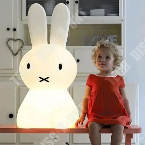 Lampe Table 3d Lapin Blanc - Tech Discount - 25x25x50cm - 3w Led - Luminosit Rglable