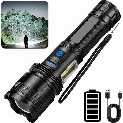 Lampe Torche Led Ultra Puissante, 100000 Lumens Lampe Torche Led Rechargeable, Super Lumineuse 7 Modes Longue Dure, Ip7 tanche Lampe Torche Pour Camping, Randonne