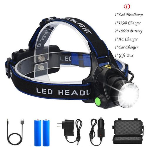 Lampes Frontales De Sauna  Led tanches,Lampe Usb,Torche Aste 18650,Lumire De N'aime,Chasse,Exploitation Minire- Option D-B4