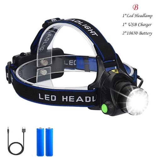 Lampes Frontales De Sauna  Led tanches,Lampe Usb,Torche Aste 18650,Lumire De N'aime,Chasse,Exploitation Minire,Pche,E2,8000lm - Type Option B