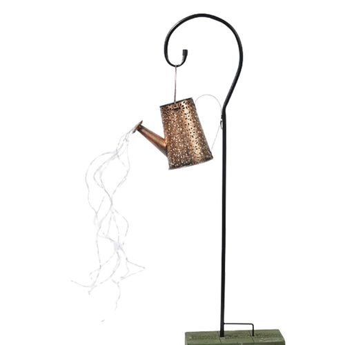 Grand Arrosoir Solaire Avec Lumières - Lanterne Solaire En Métal Rétro