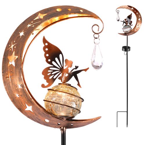 Lampes Solaires De Jardin, DCoration De Jardin ExtRieure En Forme De Lune, Lampes Solaires De Jardin ExtRieures, Lampe Solaire Led Pour AllE De Pelouse, Terrasse, Balcon, Cour, DCoration (FEs)