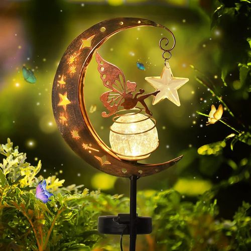 Lampes Solaires De Jardin, DCoration De Jardin ExtRieure En Forme De Lune, Lampes Solaires De Jardin ExtRieures, Lampe Solaire Led Pour AllE De Pelouse, Terrasse, Balcon, Cour, DCoration (FEs)