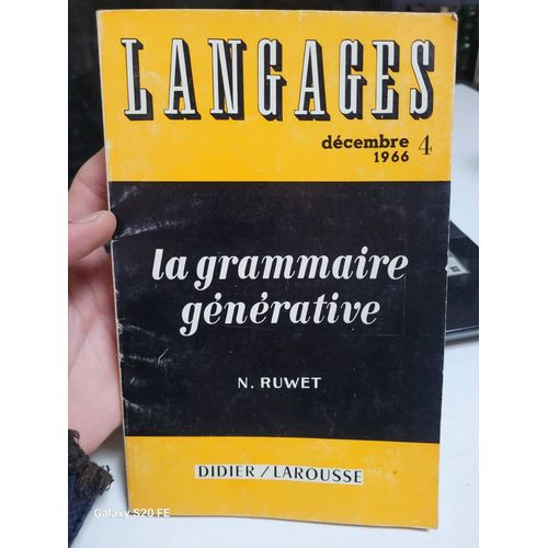 Langages N 4 Dcembre 1966: La Grammaire Gnrative   de Revue  Format Broch 