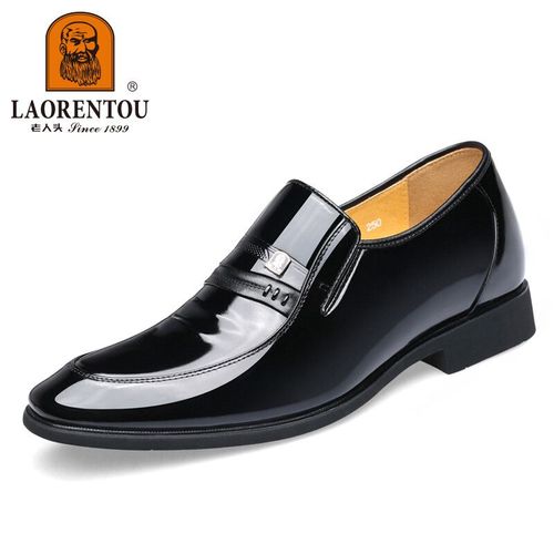 Laorentou-Chaussures Provoqu En Cuir Vritable Pour Hommes,Augmentation De La Hauteur 6cm,Bout Pointu Surwer L'intrieur,Chaussures De Mariage - 41